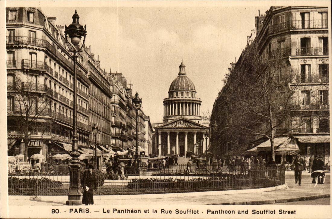 Paris CPA Le panheon et la rue Soufflot 