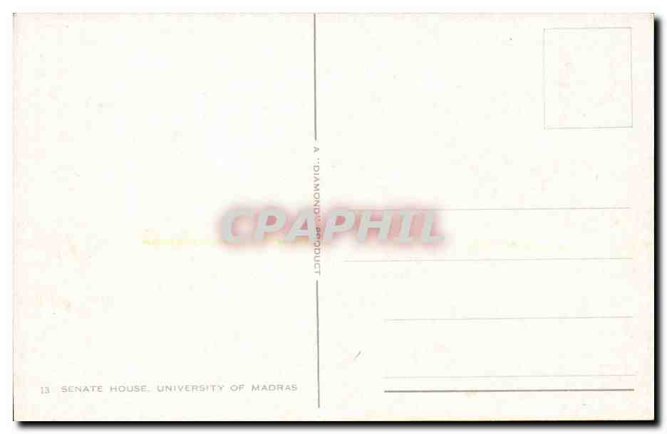 Senate House, University of Madras — éditeur CPAPHIL, n° 13 — Back