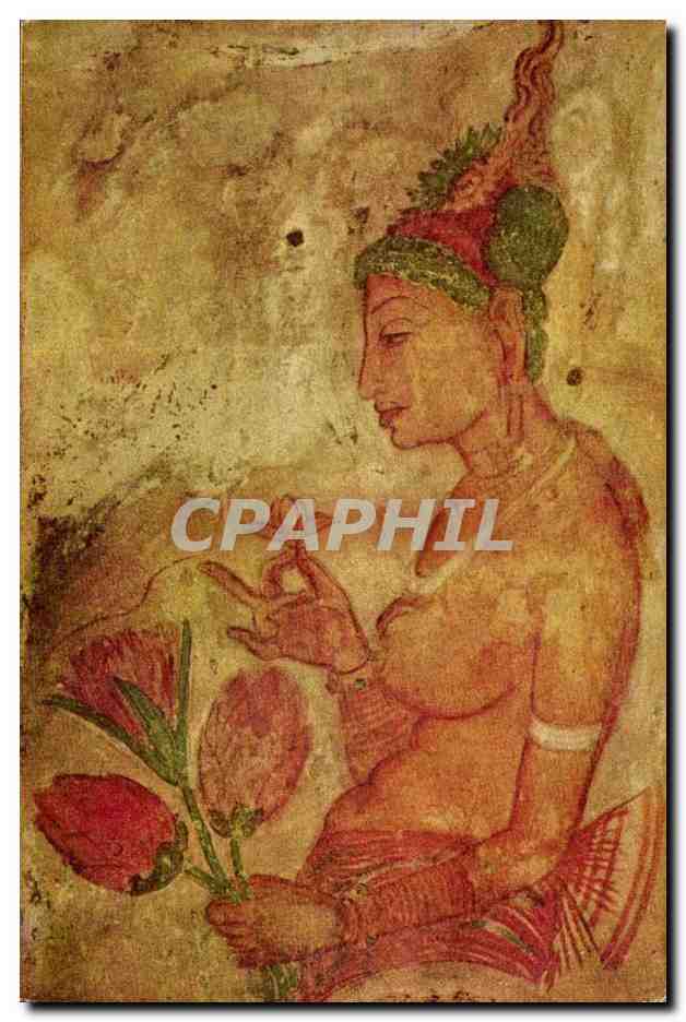 Inde India CEylan CPA 1500 year old fresco Sigiriya Sri lanka