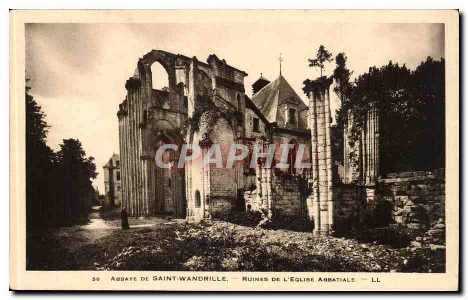 Abbaye de Saint Wandrille CPA Ruines de l'eglise abbatiale
