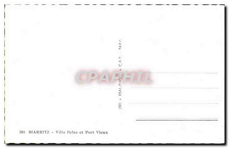 Biarritz - Villa Belza et Port Vieux — éditeur C.A.P. n°365 — Rückseite