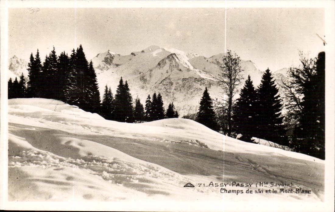 CPA Assy PAssy Champs de ski et le Mont Blanc