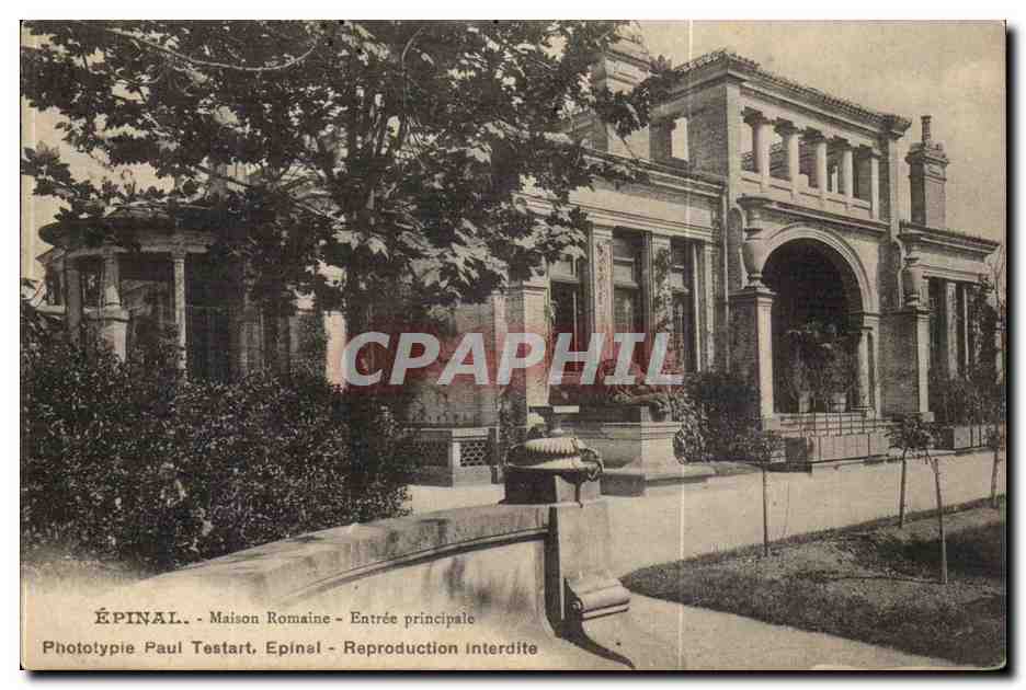 Epinal CPA Maison romaine Entree principale (lion)