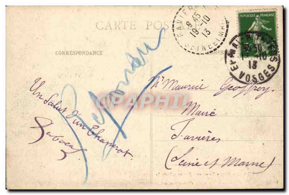 Epinal CPA Maison romaine Entree principale (lion) — Back