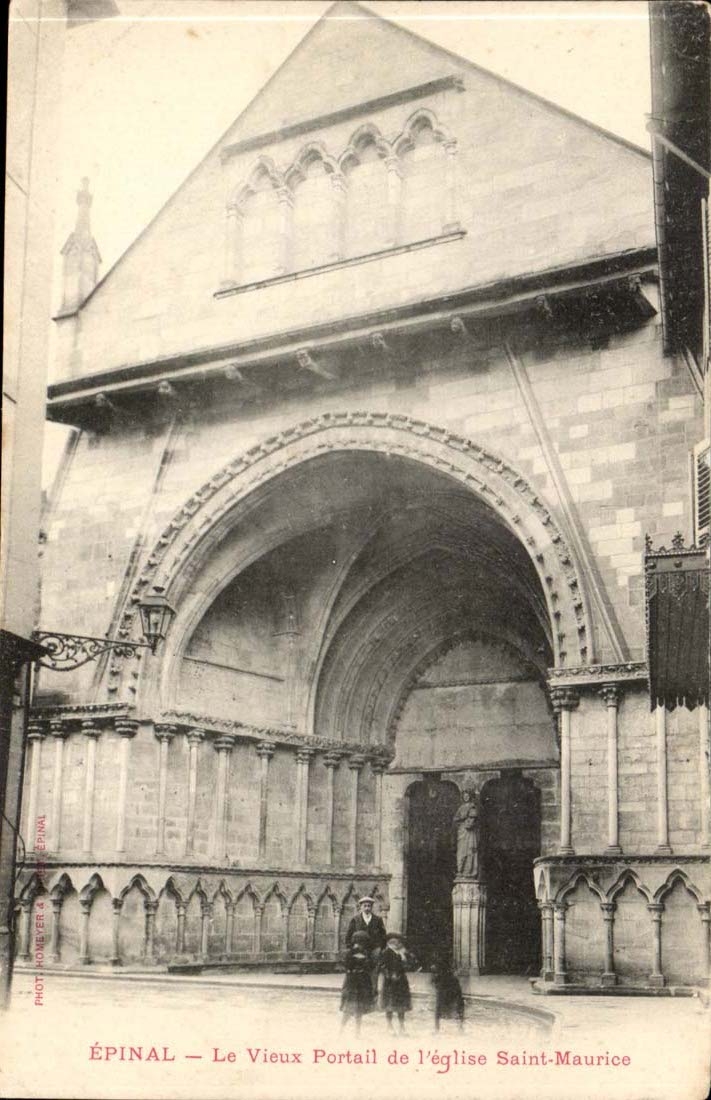 Epinal CPA Le vieux portail de l'eglise Saint Maurice