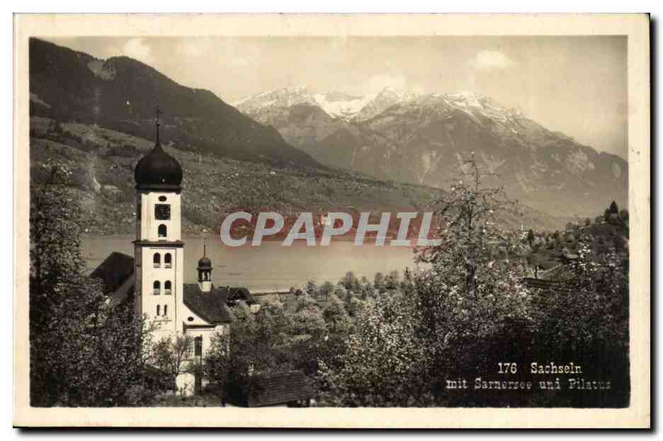 Suisse CPA Sachseln mit Sarnerce und Pilatus