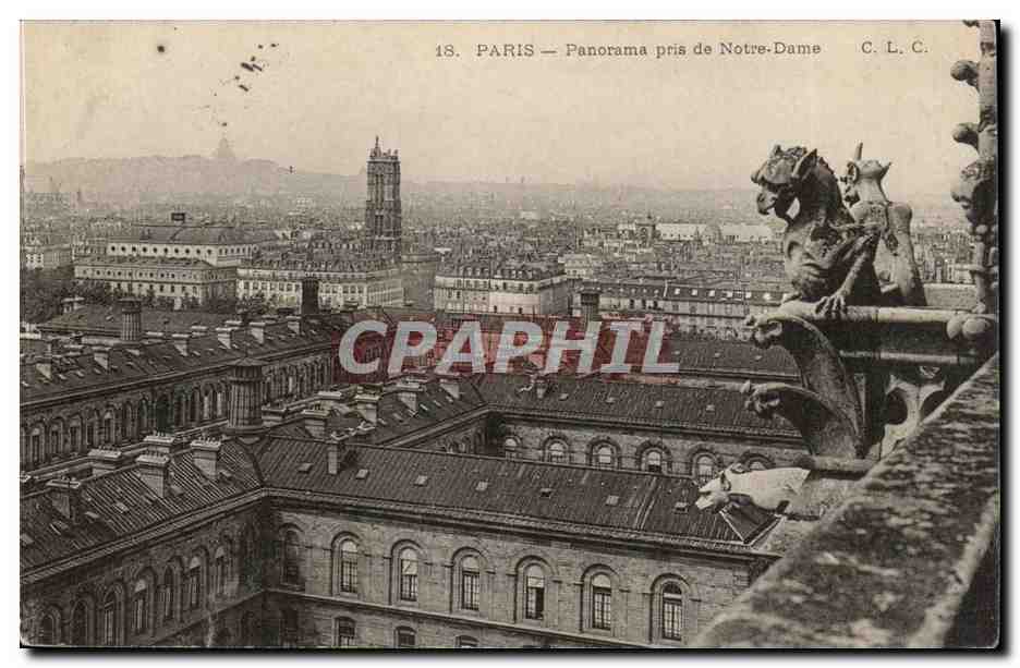 Paris CPA Panorama pris de Notre DAme