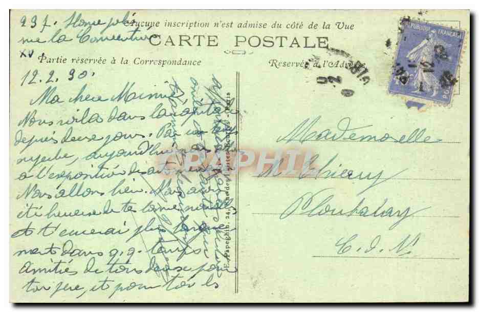 CPA Paris La Madeleine et la rue Royale — Rückseite