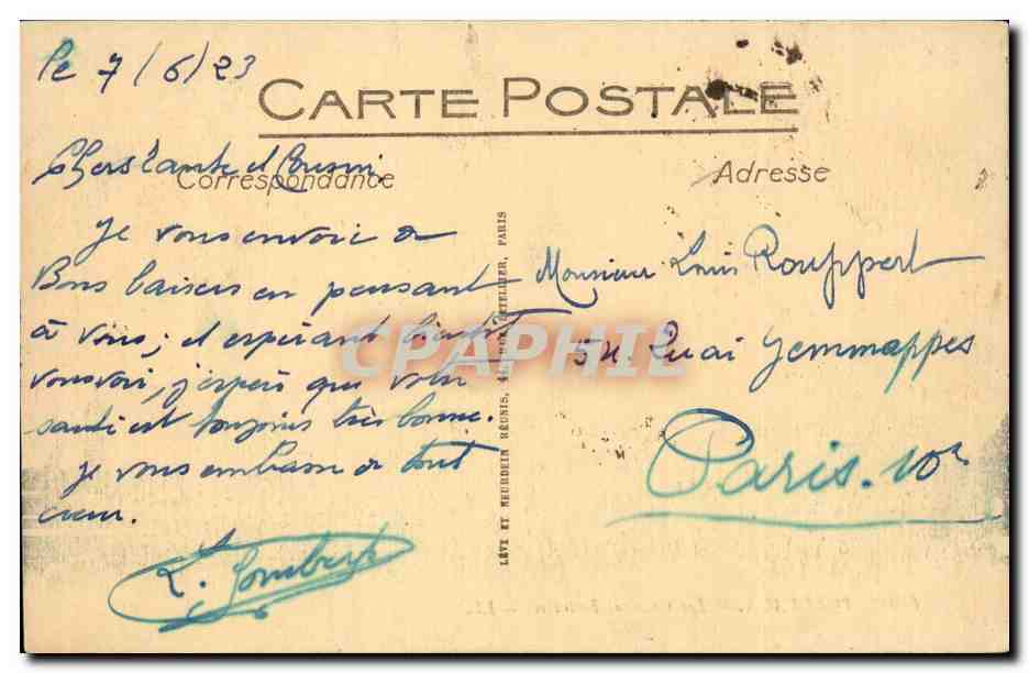 CPA Bordeaux Les colonnes rostrales — Verso