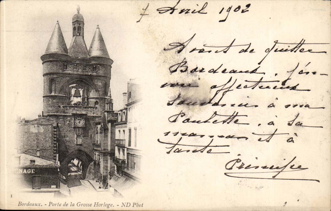 CPA Bordeaux Porte de la grosse horloge
