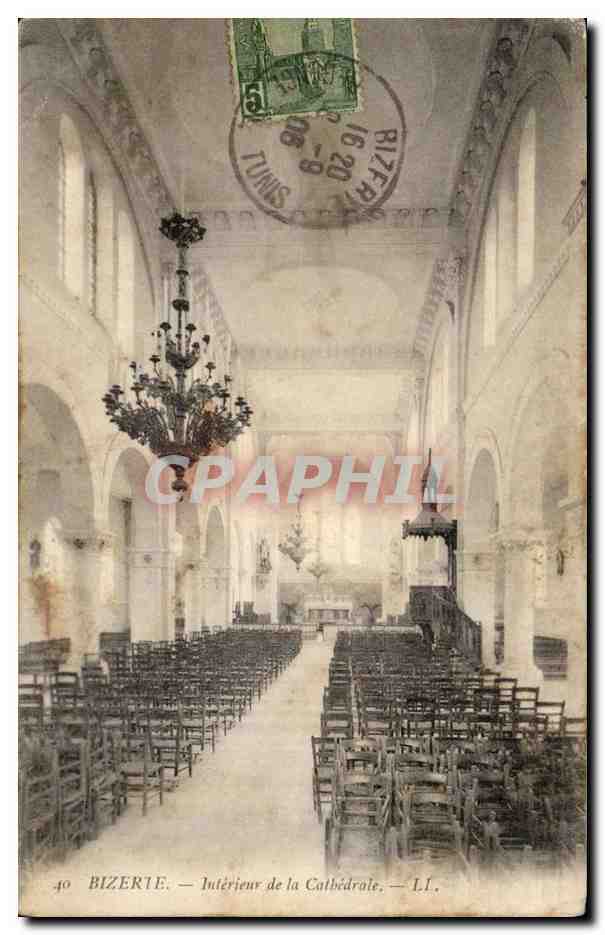 CPA Tunisie Bizerte Interieur de la cathedrale