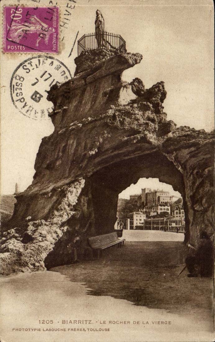Biarritz - Le Rocher de la Vierge — Phototypie Labouche Frères, Toulouse, n°1205