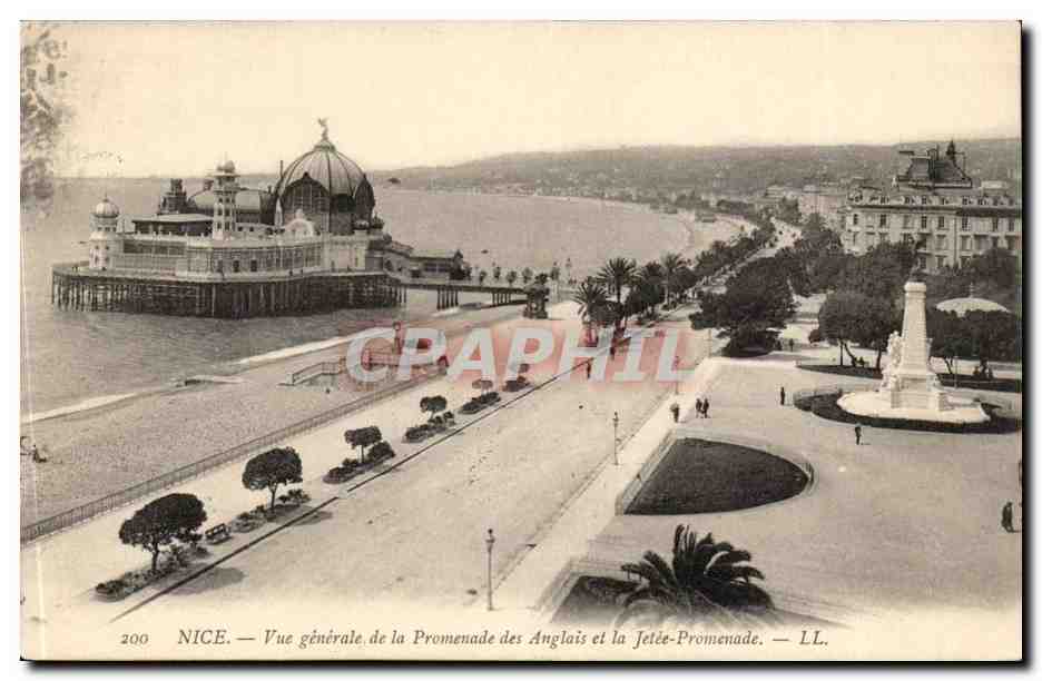 Nice CPA Vue generale de la promenade des Anglais et la jetee promenade