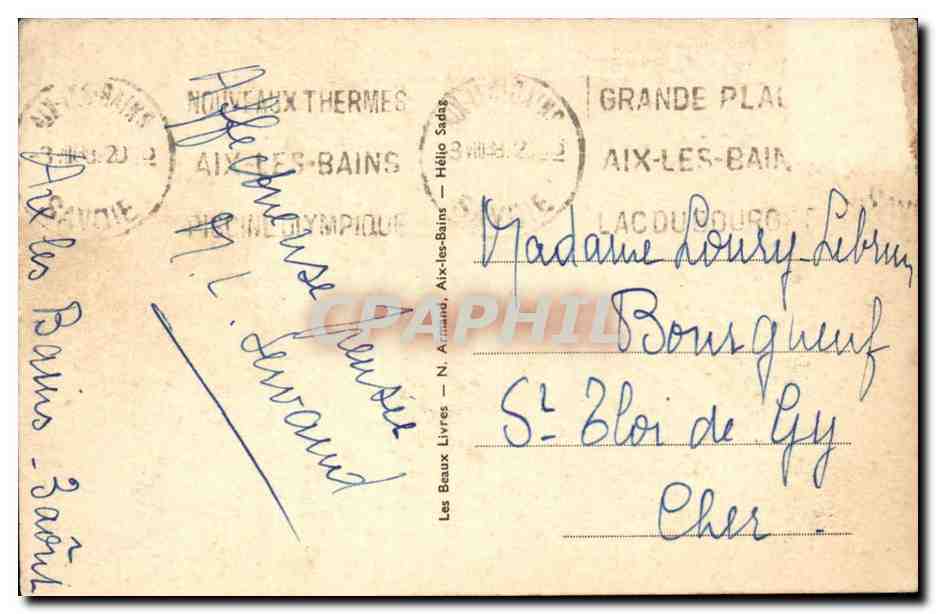 Aix les Bains CPA Gorges du Sierroz — Rückseite