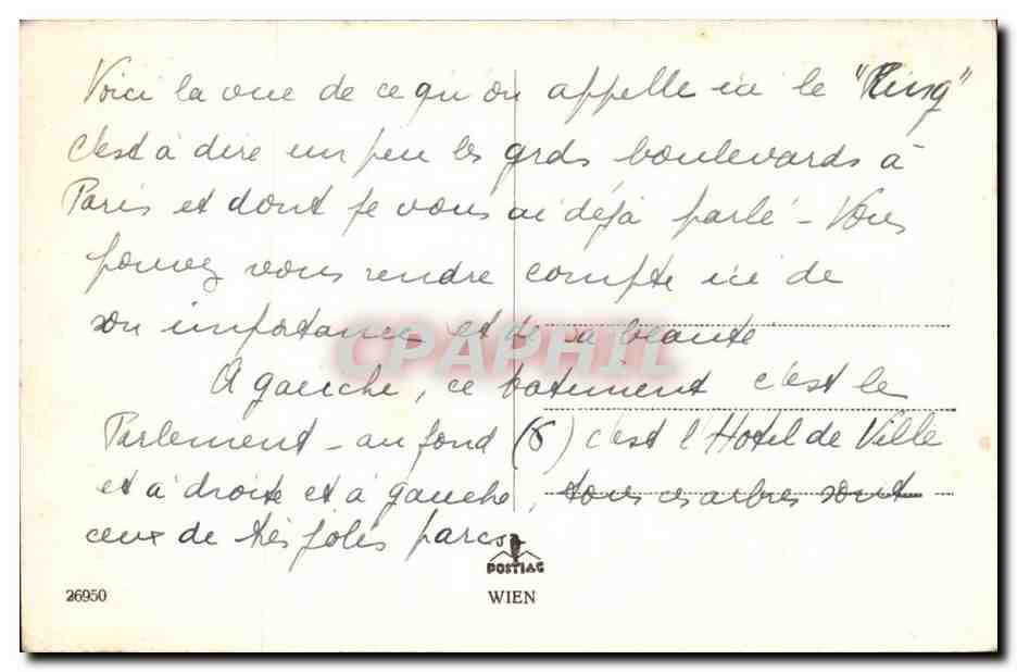 Autriche Austria CPA Wien Ring des 12 November — Back
