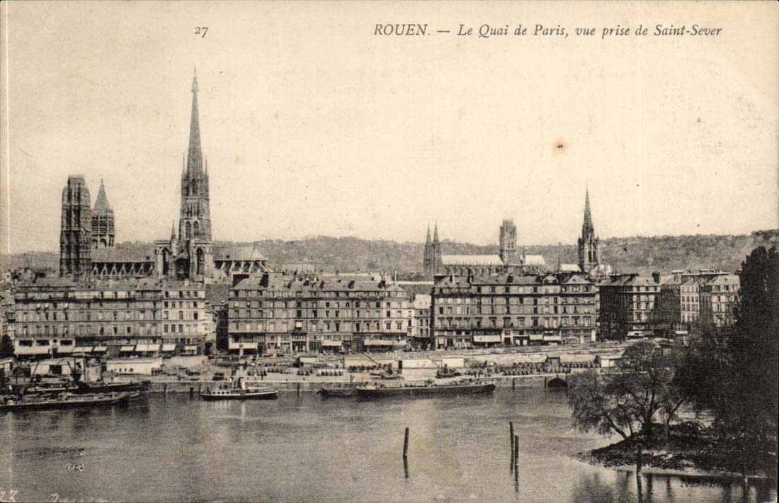 Rouen CPA Le quai de Paris Vue prise de Saint SEver