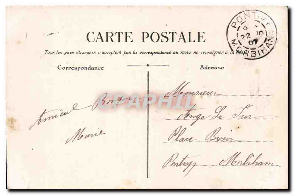 Paris CPA Entree des Invalides Les remparts — Verso