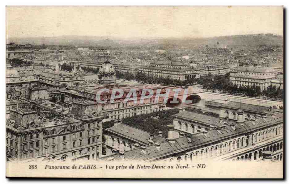Paris CPA Panorama Vue prise de Notre DAme au nord