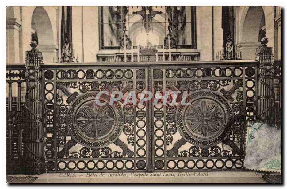 Paris CPA Hotel des Invalides Chapelle Saint Louis Grille d'autel