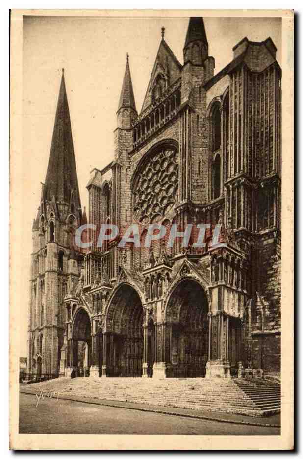 CPA CAthedrale de Chartres Le portail sud et la vieille tour
