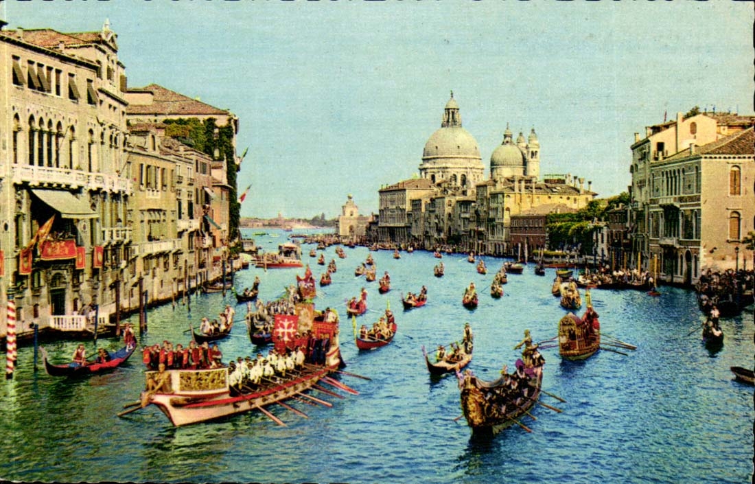 italie Italia Venezia Venise CPA Canal Grand Defile des Bissones 