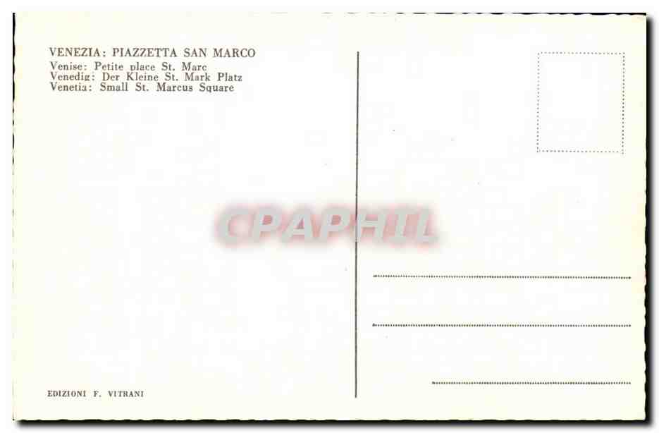 italie Italia Venezia Venise CPA Petite place St Marc — Rückseite