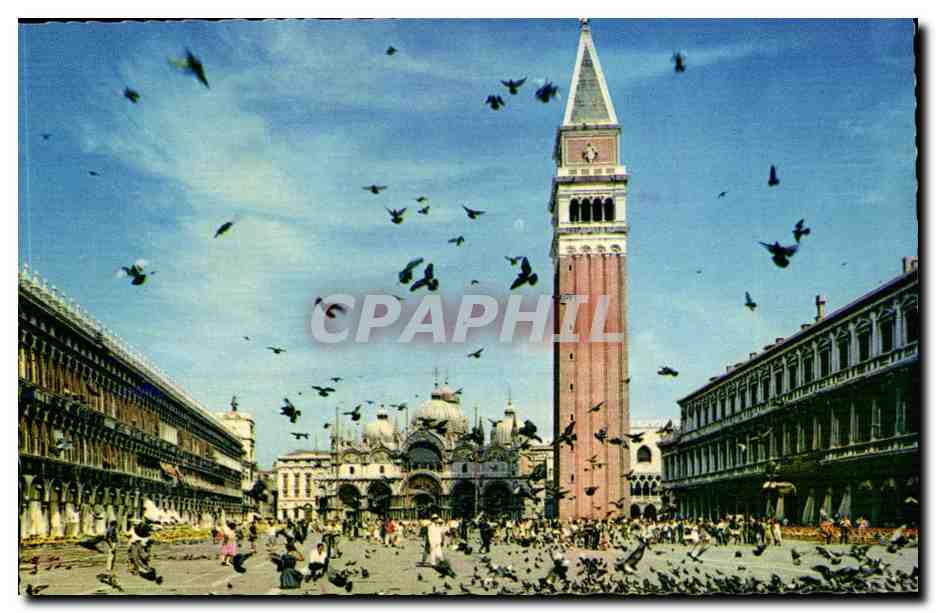 italie Italia Venezia Venise CPA Place St Marc Pigeons