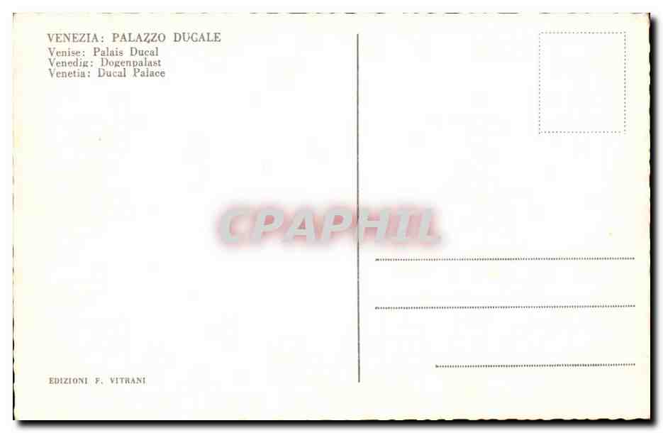 italie Italia Venezia Venise CPA Palais ducal — Rückseite