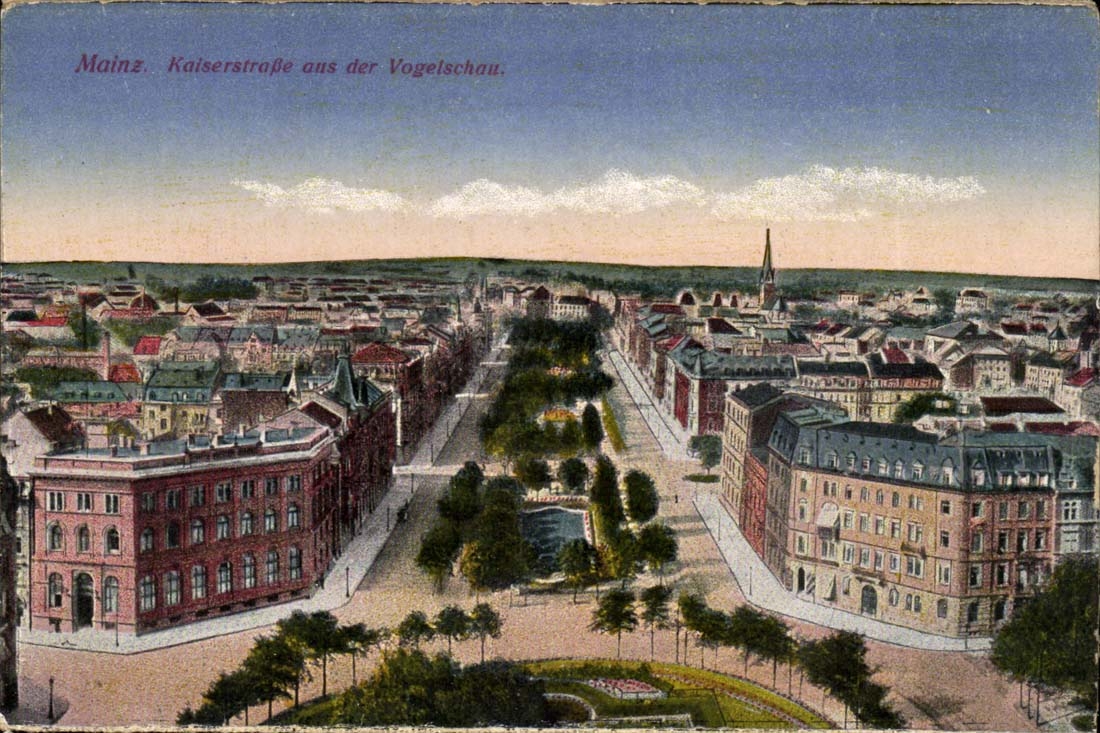 Allemagne Mainz CPA Kaiserstrasse aus der Volgelschau