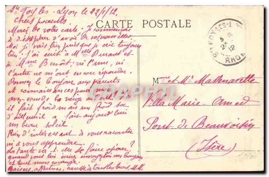 Lyon. L'Hôtel-Dieu (Quai de l'Hôpital) — Éd. Grand Bazar Lyon, n°20 — Verso