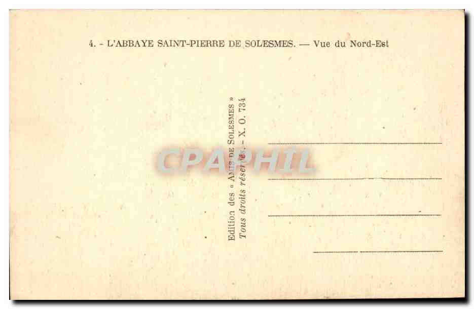 CPA Abbaye St Pierre de Solesmes Sarthe Vue du Nord Est — Rückseite
