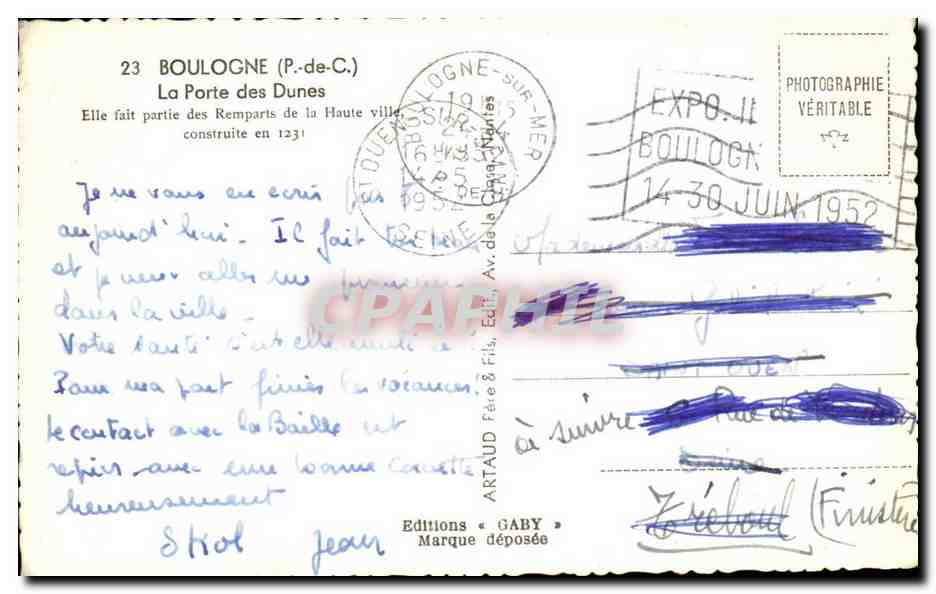 La Porte des Dunes — Boulogne-sur-Mer — Ediciones Gaby — Reverso