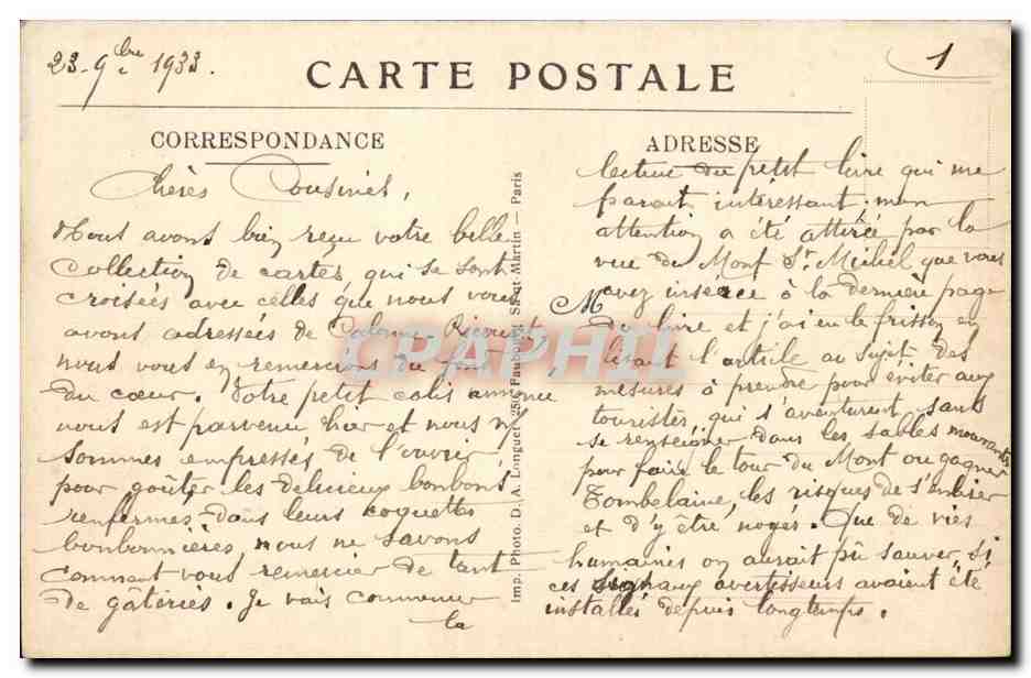 Arras — Place de la Gare après la guerre 1914-1915 — Édition Charles Léger — Rückseite