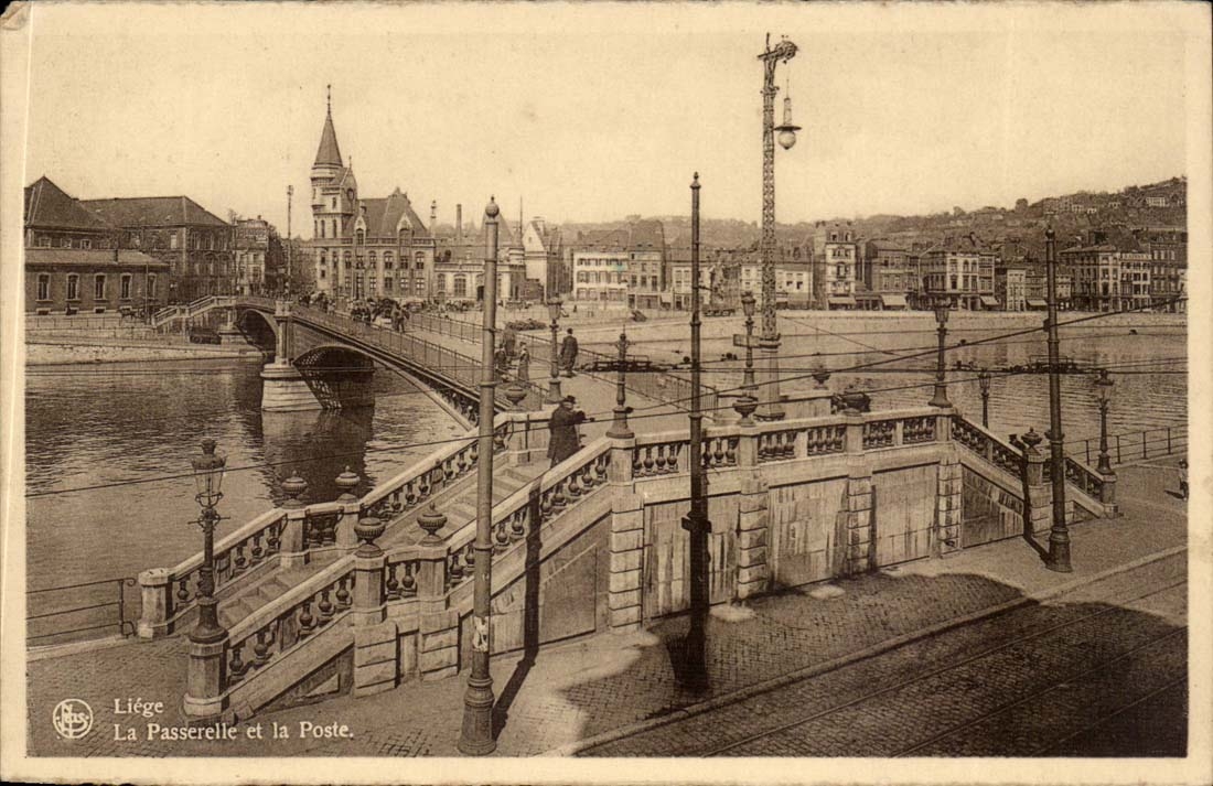 Belgie Belgique Liege CPA Passerelle et la Poste