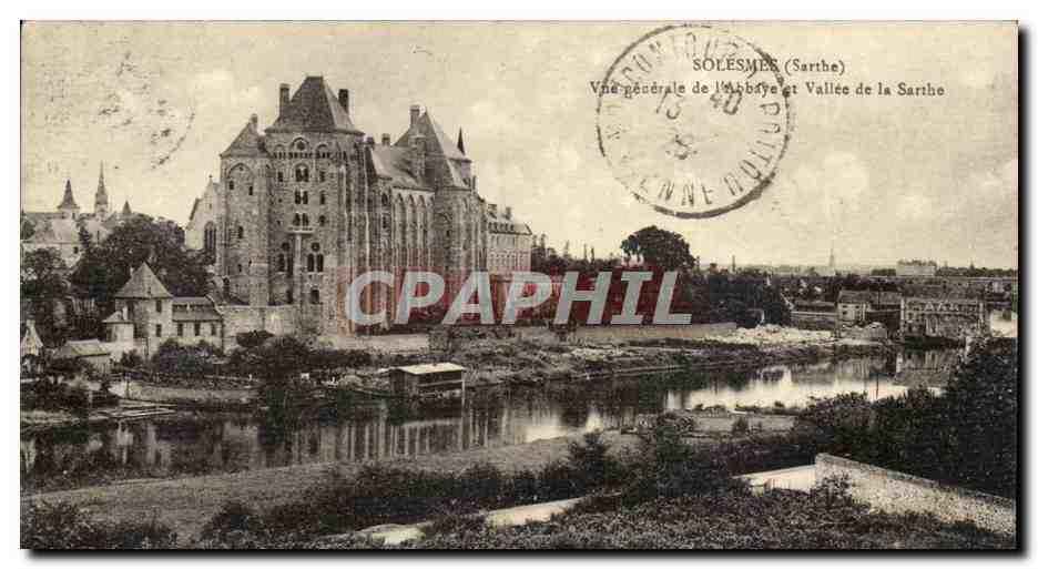 Solesmes CPA Vue generale et vallee de la Sarthe