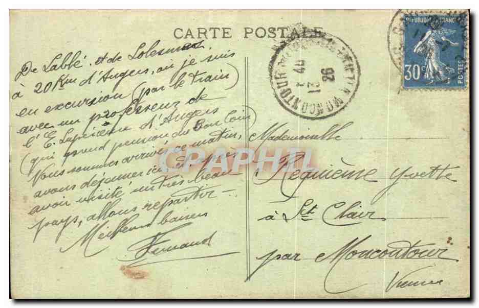 Solesmes CPA Vue generale et vallee de la Sarthe — Rückseite