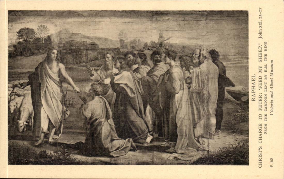 CPA Raphael Christ charge to Peter Feed my sheep Victoria and Albert Museum