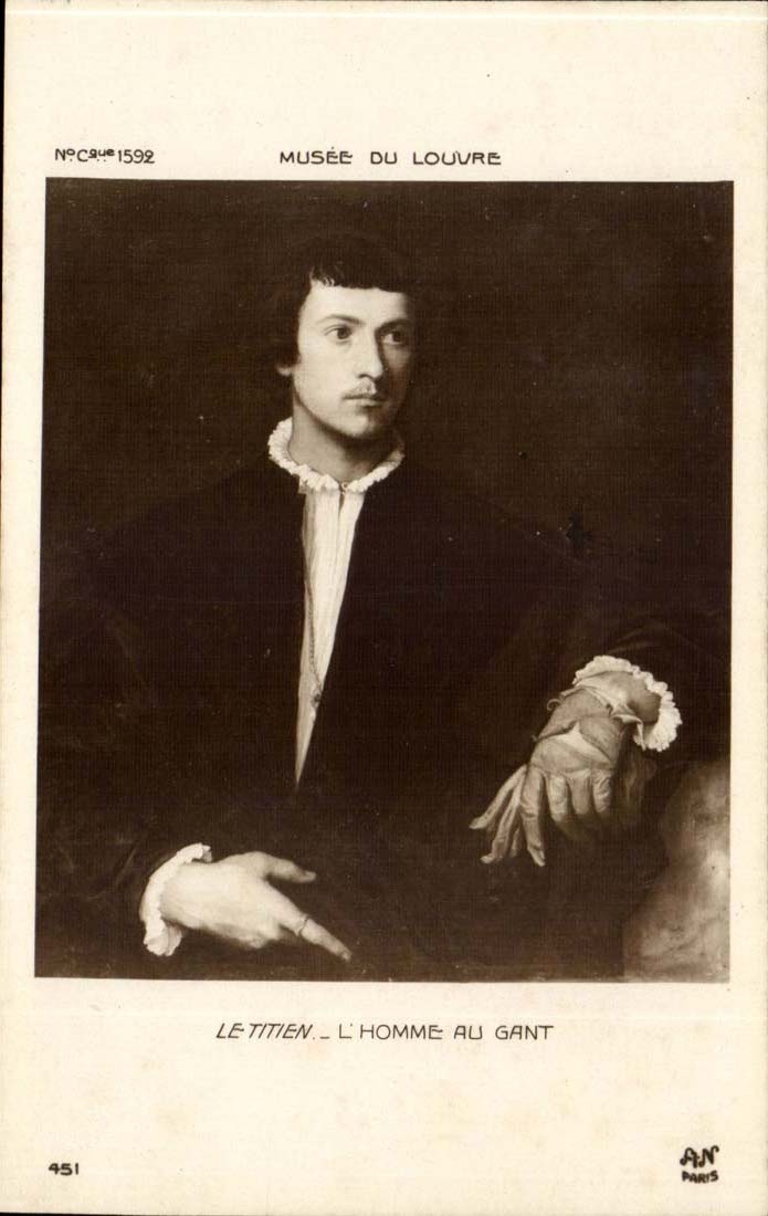 CPA Le Titien L'homme au gant Musee du Louvre
