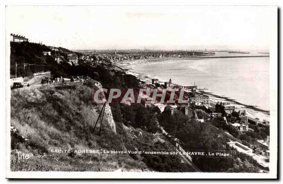 Saint Adresse CPA La Heve Vue d'ensemble sur le Havre La plage
