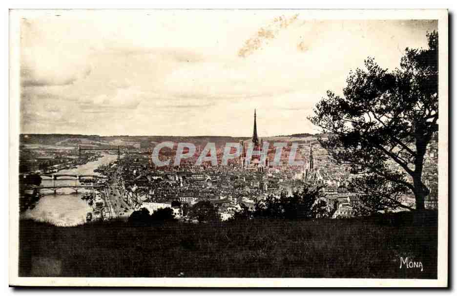 Rouen CPA Panorama sur la Seine et la ville de la cote Ste Catherine