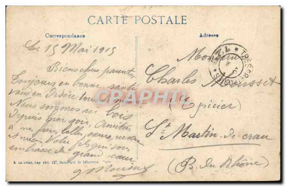 Ein Dorf zwischen Metz und Verdun — 1914-15 — La Veyre, n° 127 — Rückseite