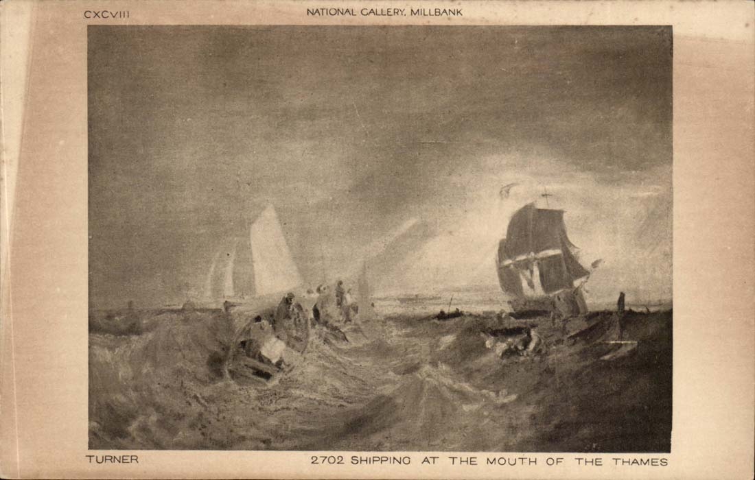 CPA National Gallery Millbank Tuner Shipping at the mouth of the Thames
