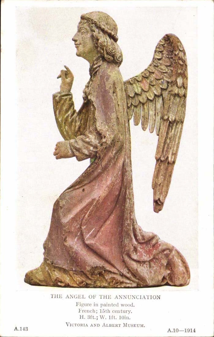 L'ANGE DE L'ANNUNCIATION — statue en bois peint — Victoria and Albert Museum, A.143