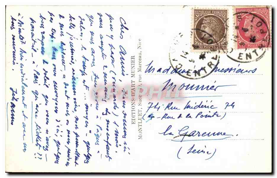 Cannes — Le Port et Vue sur l’Esterel — Éditions Dart Munier, n° 131 — Verso