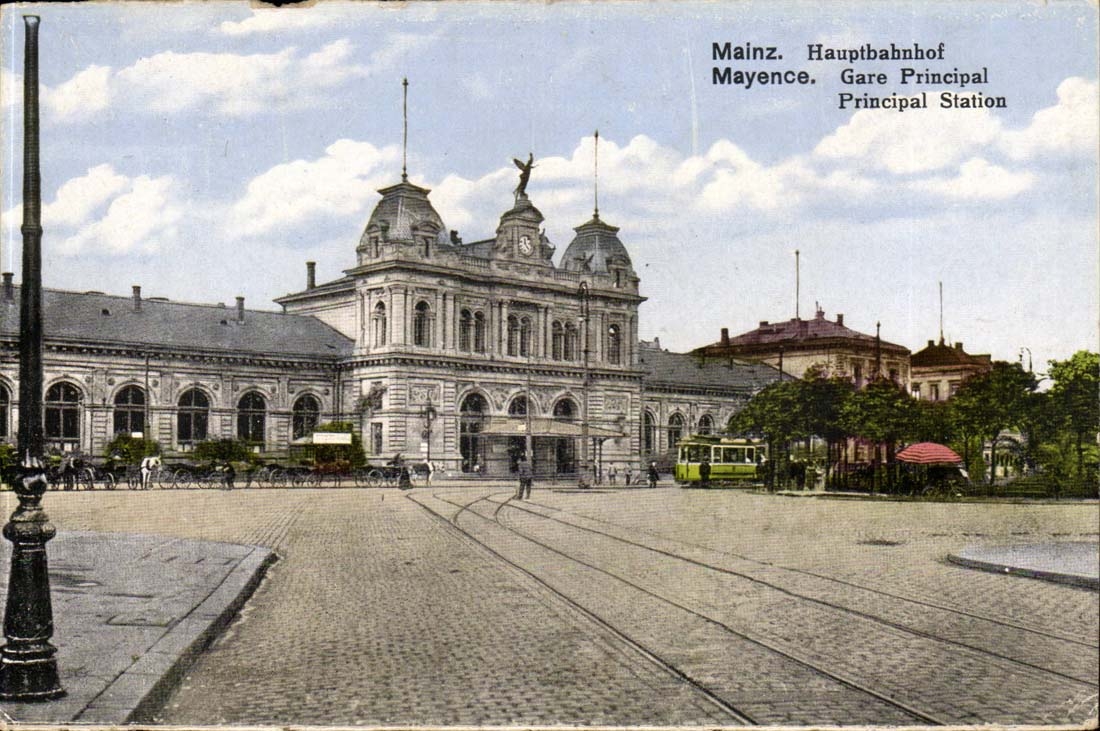 Mainz. Hauptbahnhof — Gare Principal Station — Photochrom C. S. M. 1920, n°27