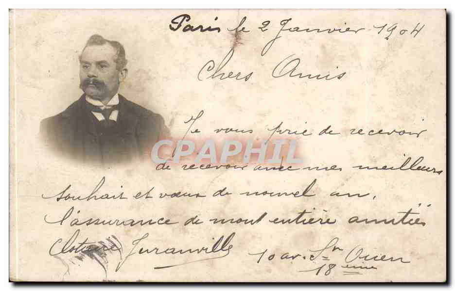 CPA Homme CArte de Voeux 1904