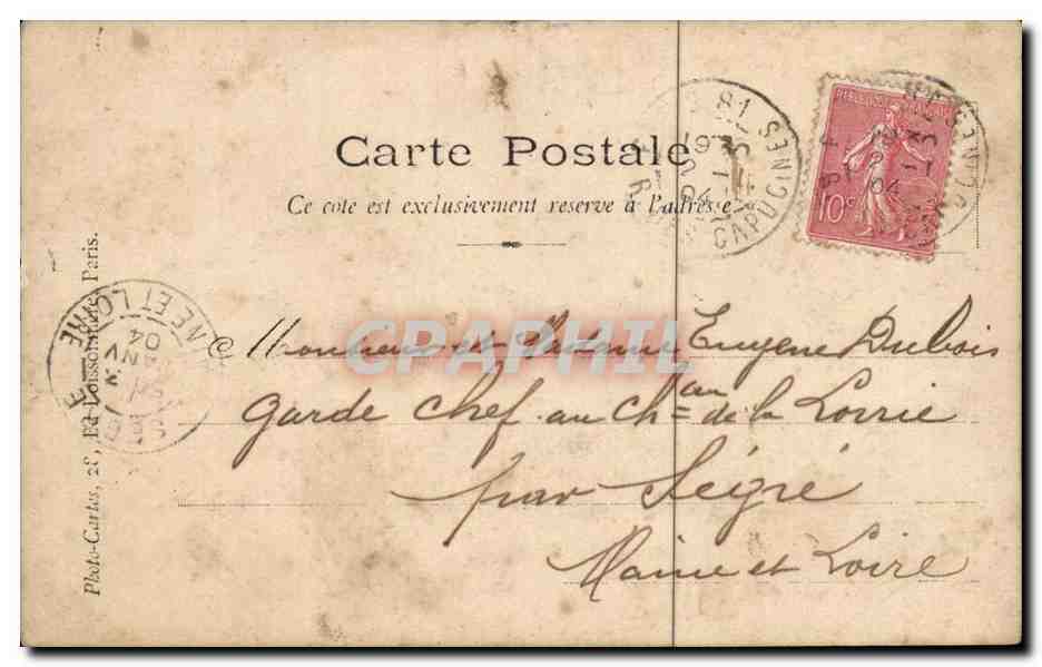 CPA Homme CArte de Voeux 1904 — Rückseite