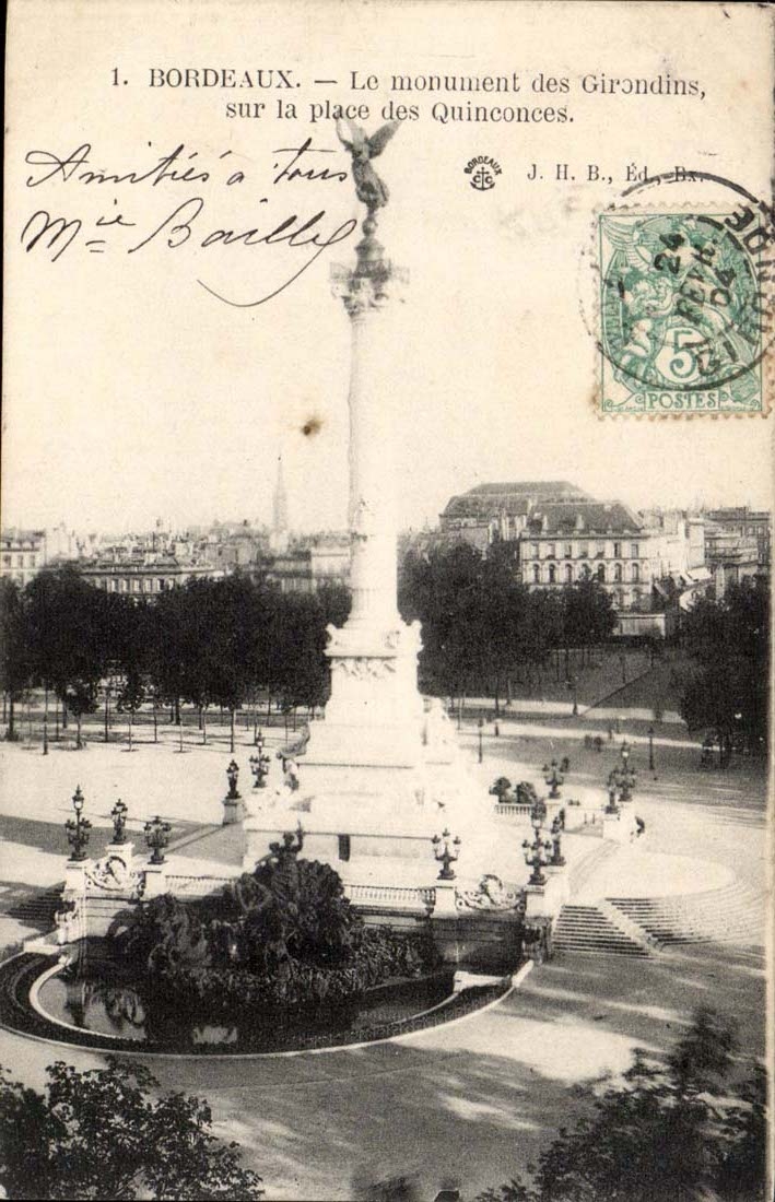 Bordeaux CPA Le monument des Girondins sur la place des quinconces