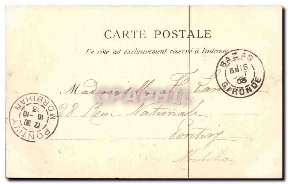 Bordeaux CPA Groupe et sqaure Amedee Larrieu — Verso