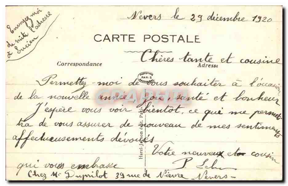 CPA Fantaisie Bonne et heureuse annee — Rückseite